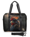Waterproof Weekender Carry On Duffel For Women Durable Gym Bag And Overnight Travel Tote with black rooster design.