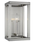 Modern Moffet Street Transitional One Light Wall Sconce In Brushed Nickel Finish For Hallway Or Bath