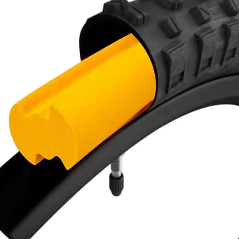 Tubeless Tire Inserts For 700c, 27.5 And 29 Road Bikes, Air Insert Liner Foam, Puncture Proof, Vibration Dampening, Rim Protection, Gravel Ready, 2.3-2.5 Inch Tires shown inside bike tire