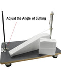 Tabletop Hot Wire Foam Cutter With Adjustable Angle Quick Heat Cutting Machine cutting styrofoam, showcasing adjustable angle feature.