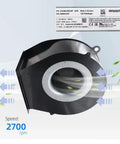 G3G280Br04M7 Bad Boy Centrifugal Fan with slick brushless servo motor, 280mm size, delivers airflow at 2700 RPM for industrial use.