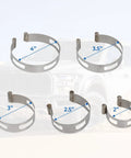Stainless Steel Exhaust Pipe Tacking Band Set for Tig Welding Fabrication Clamp On Five Piece Kit Fits Two Inch to Four Inch Pipes