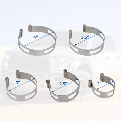 Stainless Steel Exhaust Pipe Tacking Band Set for Tig Welding Fabrication Clamp On Five Piece Kit Fits Two Inch to Four Inch Pipes