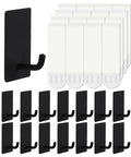 14 Pack Towel Hooks With Removable Strips Heavy Duty Adhesive Wall Mounts For Indoor And Outdoor Use No Damage Shower Bathroom Robes Towels Decor Black 304 Stainless Steel No Fuss Easy Install