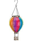 Colorful glass Solar Hot Air Balloon Lantern With Flickering Flame Effect For Outdoor Hanging LED Glass Light For Patio Garden Porch And Yard Weatherproof 15 Inch Eco Friendly Solar Powered