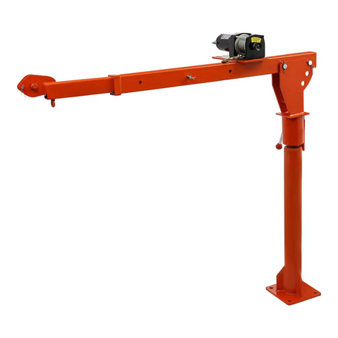 Heavy Duty 1100 Lb Truck Mounted Crane Hoist W/ 12V Electric Winch For Rough Work Zones Built To Last Q235 Steel. Crane arm with electric winch.