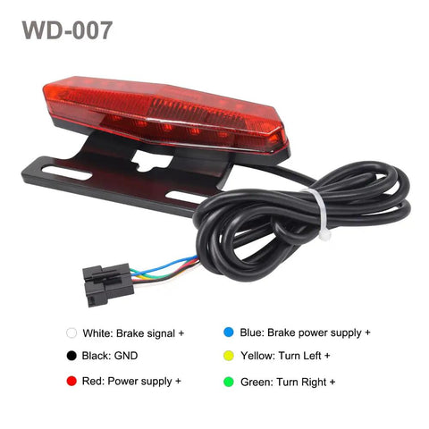All In One Ebike Light Kit With Front Headlight And Horn Taillight With Turn Signals For Left Or Right 400 Lumen Front Light 80 To 100dB Horn Tail Light With Brake Light Fits Rear Rack Mount 50mm Or 80mm Not Waterproof Connector