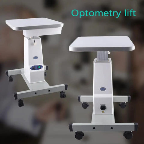 Motorized Instrument Lift For Optometry Working Table With Adjustable Height And Rolling Stand Built Tough Heavy Duty