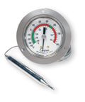 Vapor Tension Panel Thermometer With Front Flange Back Connect NSF Certified 2 Inch Dial 20 Foot 4 Inch Capillary With Bulb -40 to 60 F Or -40 to 15 C with bulb