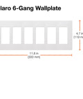 Six Gang Decorator Light Switch Cover Plate For Rocker Switches And Outlets Screwless Gloss White Wall Plate dimensions
