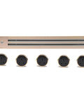 Top Notch Wall Mounted Track Power Strip Featuring Slick Sliding Sockets Multipurpose Surge Protection Rail Gonna Fit Your Home Office Or Kitchen Perfectly Gold Finish At 100 Cm with sliding sockets and safety locks.