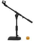 Adjustable Desk Microphone Stand With Weighted Base And Soft Grip Twist Clutch Boom Arm Three Eighths Inch And Five Eighths Inch Threaded Mounts