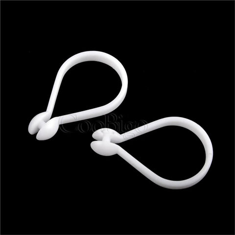 Plastic Drapery Hooks Set 200 Openable Curtain Hooks Ring Clips Hanging Loops For Drapery Rods Baths Showers Windows And Blinds 34mm Buckle Clips Easy Insertion And Removal Ideal For DIY Upholstery And Crafts white hooks on black background