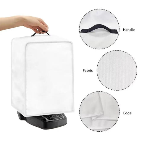 Cozy Flannel Coffee Maker Cover With Top Handle Keeps Your Coffee Station Dustproof And Waterproof Featuring A Decorative Coffee Pot Print