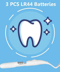 Dental Mirror With LED Light For Easy Teeth Inspection showing battery compartment and tooth icon