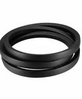 Replacement Drive Belt Five Eighths Inch By Twenty Four Point Five Inches For Universal Drive Heavy Duty Industrial Systems Replaces OEM One Half Inch ID Beefed-Up High-Tension Belt For Outdoor Machinery And Drive Setups, black V-belt
