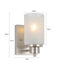 2 Pack Dope Modern Vanity Light Fixtures Wall Sconces With White Linen Frosted Glass Shades And Brushed Nickel Finish