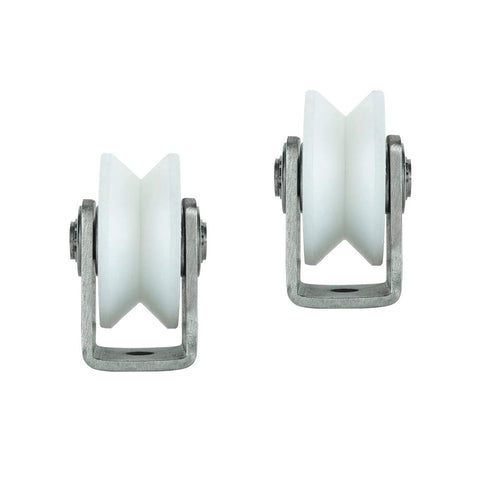 Groove Track Wheel Sliding Door Roller, Heavy Duty Nylon Castor With 304 Stainless Steel Bracket, 2 Pack, front view