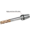 Pro Grade Er25 Er32 Er40 Collet Chuck Set Heavy Duty Spring Clamping For Milling Machines Lathes And Cnc Routers showing high precision ER collet with drill bit.