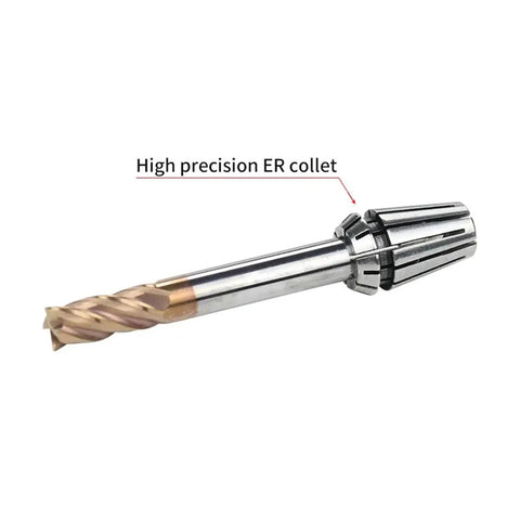 Pro Grade Er25 Er32 Er40 Collet Chuck Set Heavy Duty Spring Clamping For Milling Machines Lathes And Cnc Routers showing high precision ER collet with drill bit.