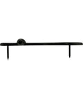 Side view of 5 Inch Black Wrought Iron Antique Style Barn Door Hinge, Flush Mount, with visible screws, Rust Resistant Colonial Black Finish.