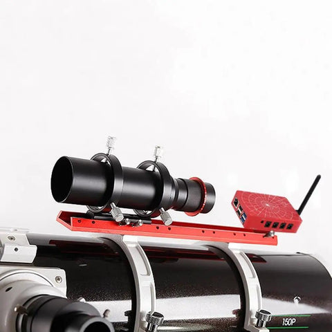 Rock Solid Aluminum Rail Bar Telescope Mounting Plate With Dovetail Finderscope Base on telescope with accessories attached