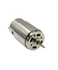 High Speed 390 Motor With 14 Tooth Metal Gears Upgrade for Off Road Model Cars, showcasing metal exterior and shaft end