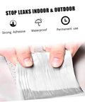 Person peeling Butyl Aluminum Foil Sealing Tape For Emergency Repairs And Leak Stops No Mess Weatherproof Patch For Window Cracks Metal Tile Pipes And More Easy DIY Sealant For Outdoor Use.