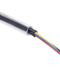 Close-up of a 4 Pin Radio Mic Cable Replacement Cord With Prewired Female Plug for CB HAM Radios showing colored internal wires.