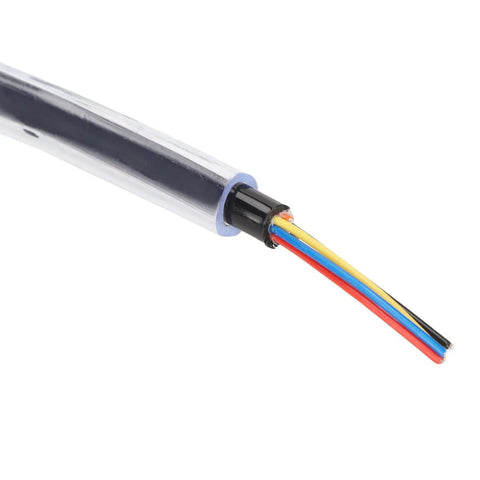 Close-up of a 4 Pin Radio Mic Cable Replacement Cord With Prewired Female Plug for CB HAM Radios showing colored internal wires.