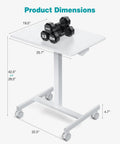 Small Standing Desk On Wheels With Adjustable Height Portable Laptop PC Table For Home Office Sit Stand Workstation 19 Inch Wide