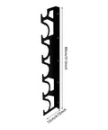Straight Up Solid Metal Wall Mount Vinyl Holder Rack Stores Six Rolls With Adjustable Brackets, vertical black design.