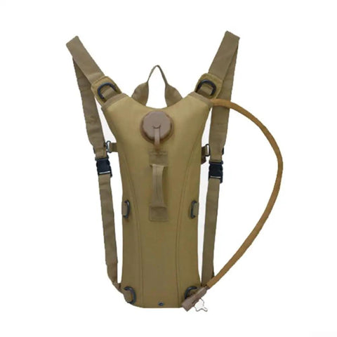 Tan 3L Hydration Backpack with Removable Water Bladder Hands Free Design for Hiking Camping Cycling Running and Biking