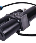 Built To Last Heavy Duty 12V Hydraulic Linear Actuator with 90 Degree Rotating Tail and 5 8 Inch Mounting Holes for Kyb Construction Equipment 150Mm Stroke 5 9 Inch Travel Works Like A Charm, showcasing black cylindrical design.