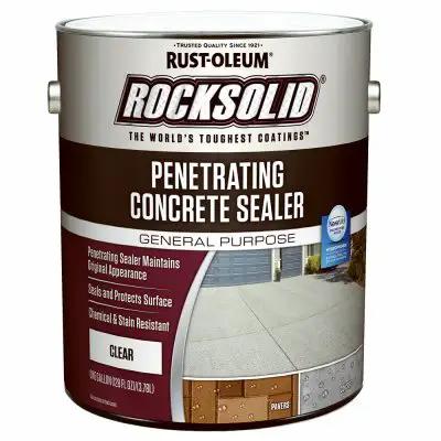 Top Shelf Heavy Duty Penetrating Concrete Sealer Pack Of 2 Gallons clear liquid in a can, suitable for masonry and concrete surfaces.