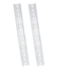 Twin 12 Inch Aluminum Rails 2 Pack For Industrial Control Panels And Telecommunication Equipment Heavy Duty Lightweight Silver Rails