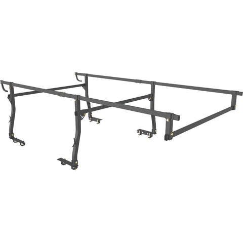Heavy Duty Steel Utility Truck Rack With 1000 Pound Load Capacity Adjustable structure for full size truck beds, showing cross bar design.