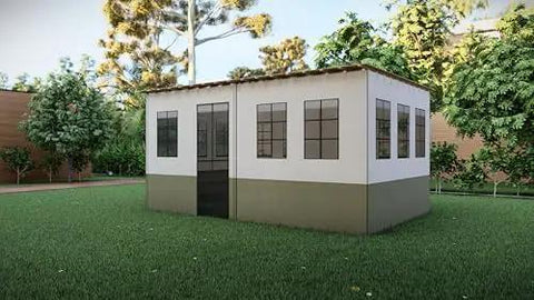10x12 Ft Deluxe Sukkah Shelter For Sukkot Gatherings With Weatherproof Fabric Walls Bamboo Schach Roof Magnetic Screen Door No Sweat Butter Smooth Quick Setup in a grassy yard.