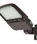 Super Bright LED Parking Lot Light With Dusk-to-Dawn Photocell, 150W/100W/75W Adjustable, side view of mounted fixture