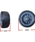 Close-up of wheels for Workhorse Folding Wagon Cart With Removable Canopy, Four Wheel Push Pull Hand Cart in Navy Blue