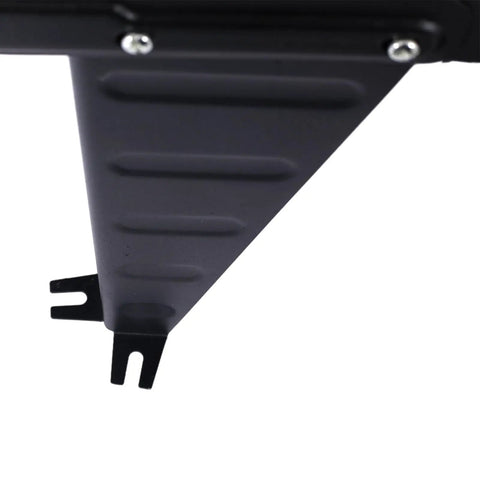 Detail of Heavy Duty Benchtop Router Table's sturdy adjustable fence made of durable black material, designed for precision woodworking.