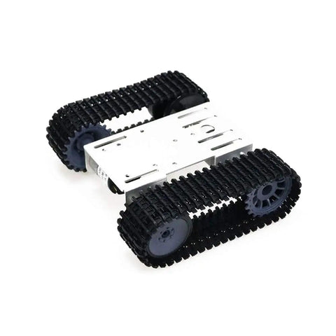 Tracked Robot Smart Car Kit With 12V Motor, Tank Tread Chassis, Beefy Metal Bottom Plate, Arduino Compatible TP101, side view