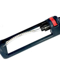 Beefy Base Oscillating Lawn Sprinkler with 18 brass nozzles, heavy duty, 3600 sq ft coverage, built-in cleaning needle, side view