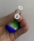 2 Pack Sand Blaster Ceramic Nozzles Replacement Tips Pro Grade 10mm High Temperature Durable For Sandblasting Equipment Long Lasting Performance For Heavy Duty DIY Projects, white ceramic tips held in hand