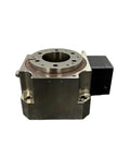 Rock Solid Hypoid Gear Hollow Shaft Indexing Rotary Table close-up view showcasing durable stainless steel design for precision setups.