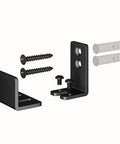 Adjustable U Shape Barn Door Floor Guide Wall Mounted Flush Bottom Guide in sturdy steel black finish with screws