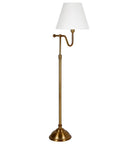 63 Inch Tall Floor Lamp With Fabric Empire Shade In Blackened Bronze And White, 8 Foot Cord, Rotary Switch, E26 Base, Compatible With Incandescent LED CFL Bulbs.