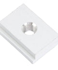 Close-up of aluminum connector piece for Aluminum T Track Sliding Slot Rail For DIY Woodworking Benches Pro Grade Double Cut Design