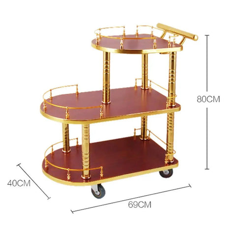 Top Tier Three Tier Kitchen Storage Trolley Cart Built Tough With Durable Wood Panels And Smooth Gliding Casters 69x40x80cm
