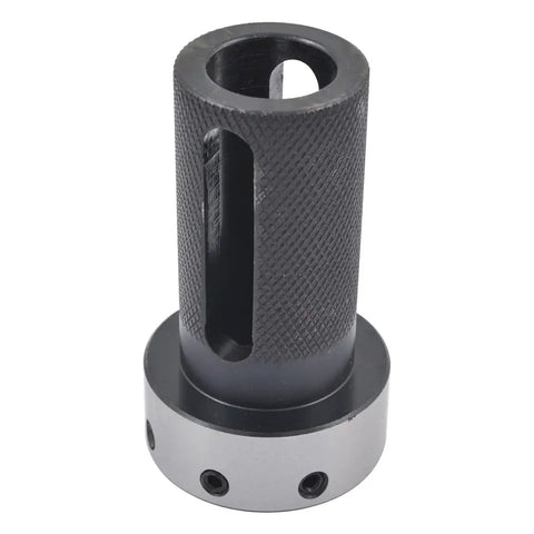 Close-up of Tailstock Die Holder Set with MT3 Tapered Shank Includes Pin Punch and Four Die Holders for metalworking lathes.